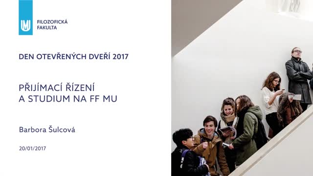 Přijímací řízení a studium na FF MU